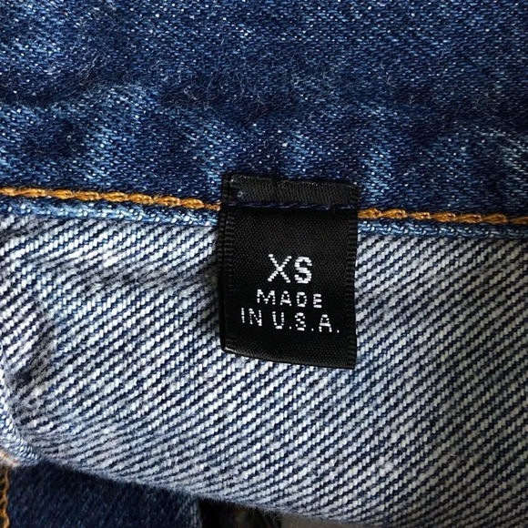 Levi's 501 Distressed Frayed Hem Patchwork High Waist Denim Shorts Size XS - Picture 8 of 9